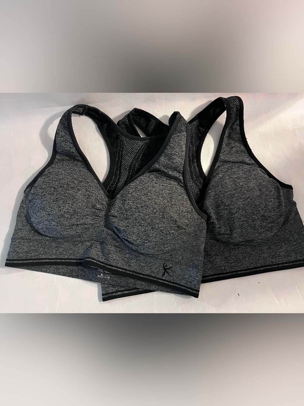 Danskin Now 2 pack Seamless Grey Racerback Sports Bras bralette size M